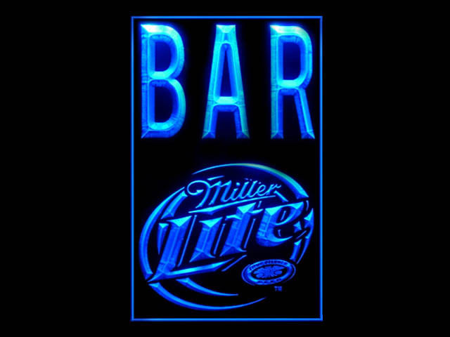 Miller Lite Round BAR Tall Neon Light Sign